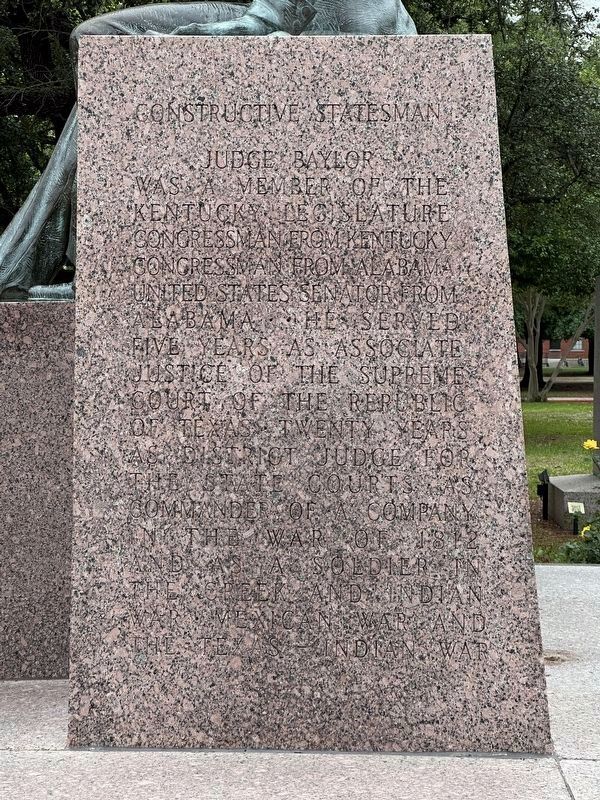 R. E. B. Baylor Marker (Right Side). Click for full size. R. E. B. Baylor Marker (Right Side) image. Click for full size.