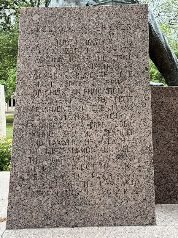 R. E. B. Baylor Marker (Left Side). Click for full size. R. E. B. Baylor Marker (Left Side) image. Click for full size.