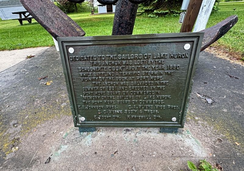 <i>E Cook</i> Anchor Marker. Click for full size. <i>E Cook</i> Anchor Marker image. Click for full size.