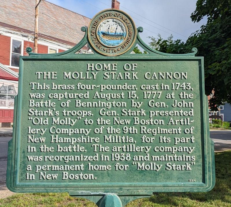 Home Of The Molly Stark Cannon Marker. Click for full size. Home Of The Molly Stark Cannon Marker image. Click for full size.
