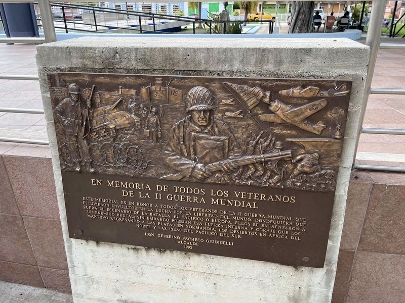En Memoria de Todos los Veteranos de la II Guerra Mundial Marker. Click for full size. En Memoria de Todos los Veteranos de la II Guerra Mundial Marker image. Click for full size.