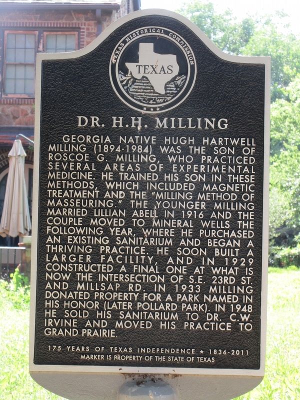 Dr. H.H. Milling Marker. Click for full size. Dr. H.H. Milling Marker image. Click for full size.