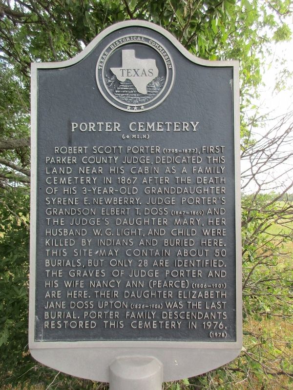 Porter Cemetery Marker image. Click for full size.