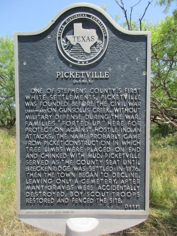 Picketville Marker. Click for full size. Picketville Marker image. Click for full size.