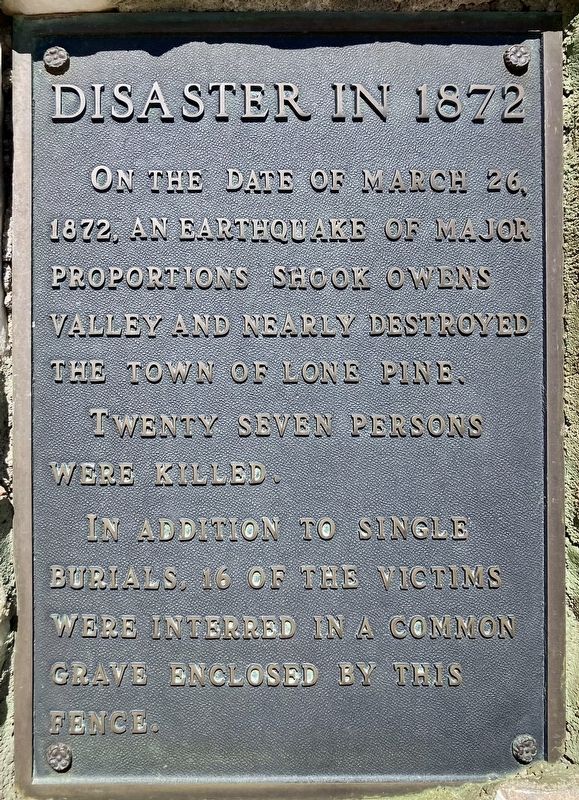 Disaster in 1872 Marker. Click for full size. Disaster in 1872 Marker image. Click for full size.