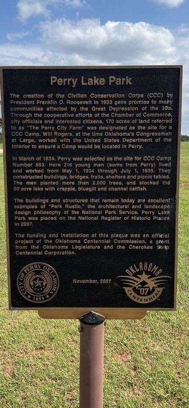 Perry Lake Park Marker image. Click for full size.