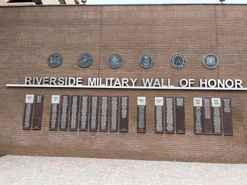 Riverside Military Wall of Honor Marker image. Click for full size.