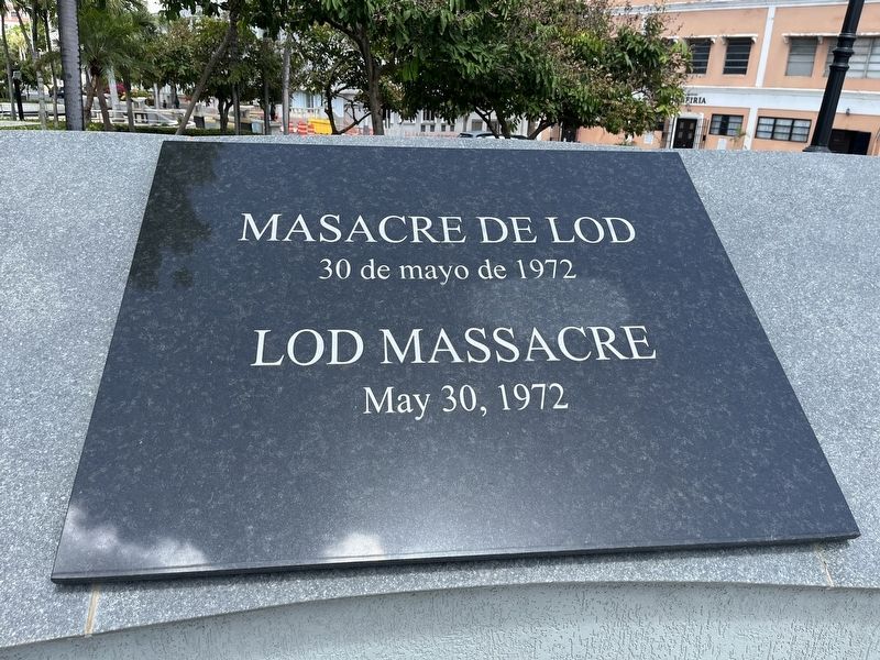 Masacre de Lod / Lod Massacre Marker image. Click for full size.