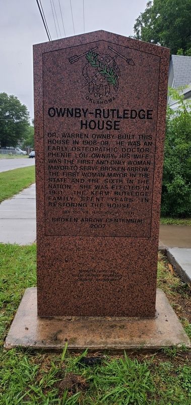 Ownby-Rutledge House Marker image. Click for full size.