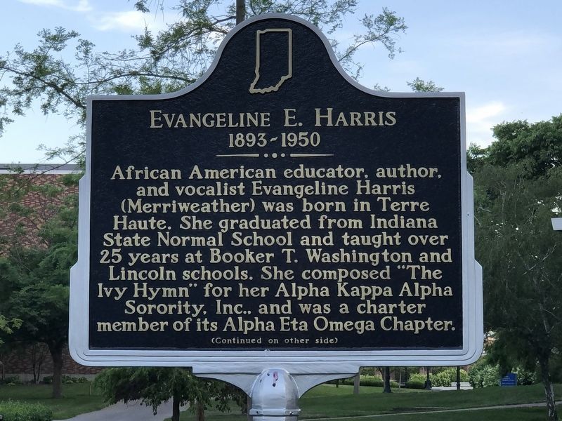 Evangeline E. Harris Marker, Side One image. Click for full size.