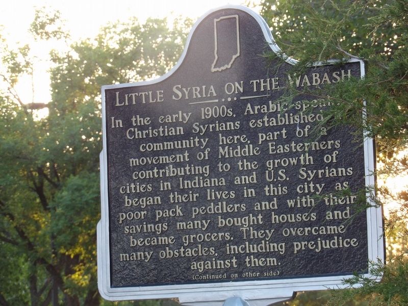 Little Syria on the Wabash Marker, Side One image. Click for full size.
