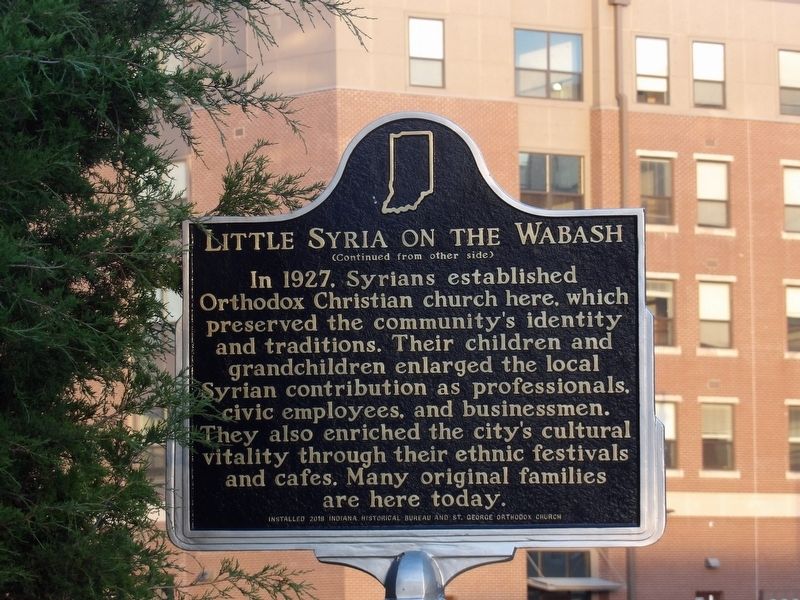 Little Syria on the Wabash Marker, Side Two. Click for full size. Little Syria on the Wabash Marker, Side Two image. Click for full size.