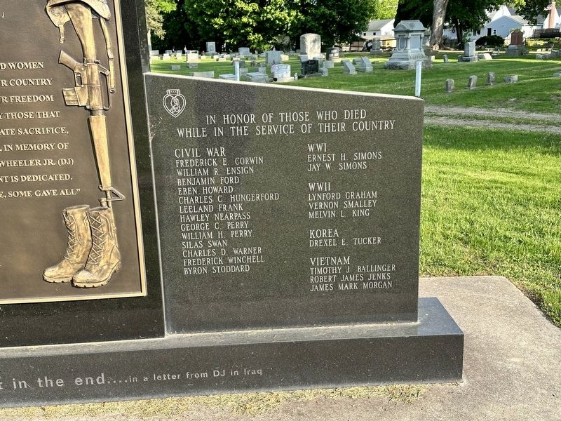 Maple Grove Veterans Memorial Right Panel image. Click for full size.