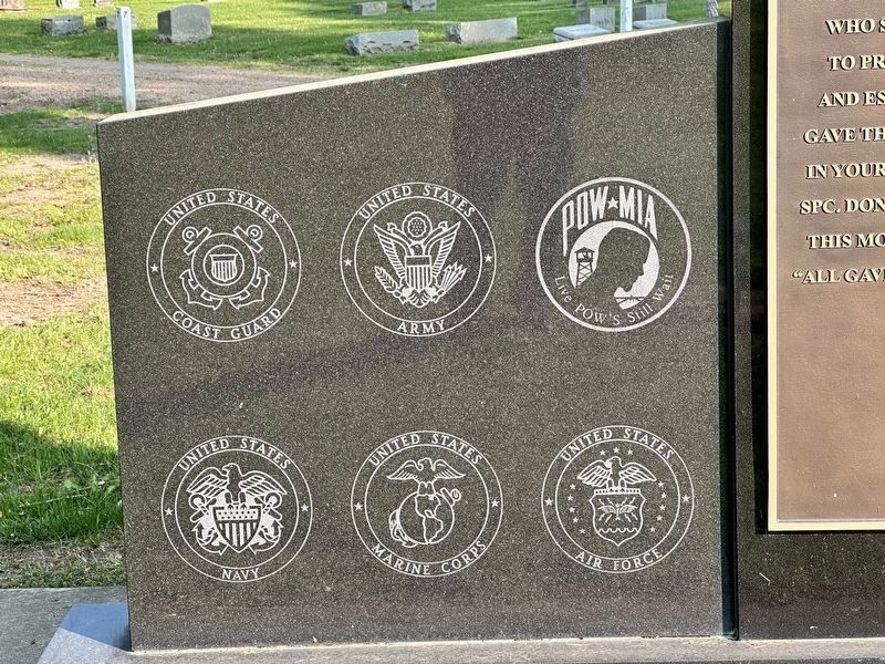 Maple Grove Veterans Memorial Left Panel image. Click for full size.