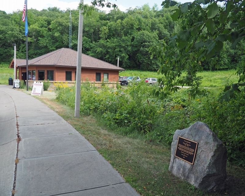 Marker before the Minneopa State Park entrance station image. Click for full size.