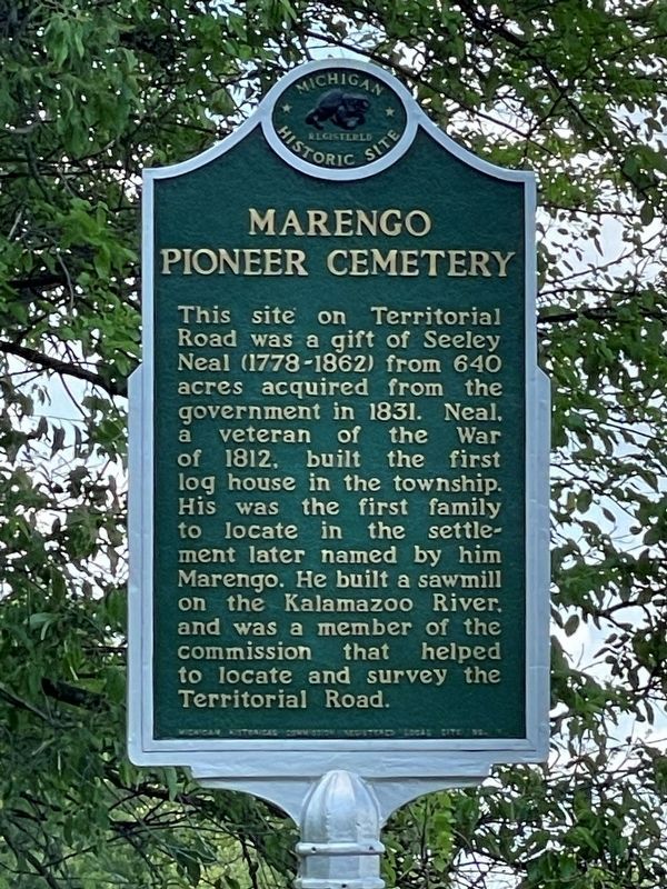 Marengo Pioneer Cemetery Marker. Click for full size. Marengo Pioneer Cemetery Marker image. Click for full size.