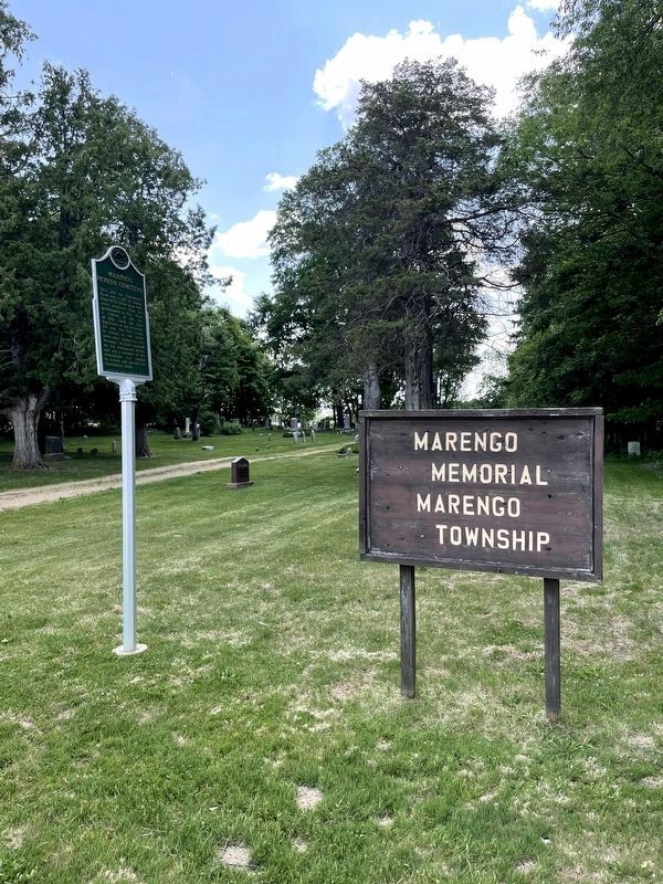 Marengo Pioneer Cemetery Marker. Click for full size. Marengo Pioneer Cemetery Marker image. Click for full size.