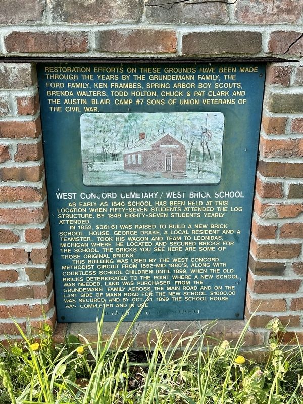 West Concord Cemetery / West Brick School Marker image. Click for full size.