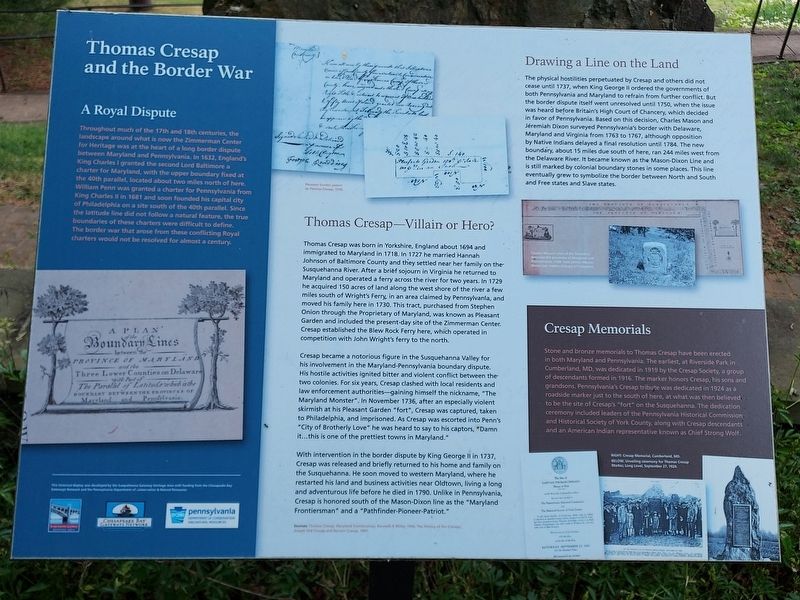Thomas Cresap and the Border War Marker image. Click for full size.