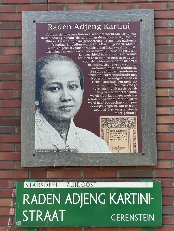Raden Adjeng Kartini Marker. Click for full size. Raden Adjeng Kartini Marker image. Click for full size.