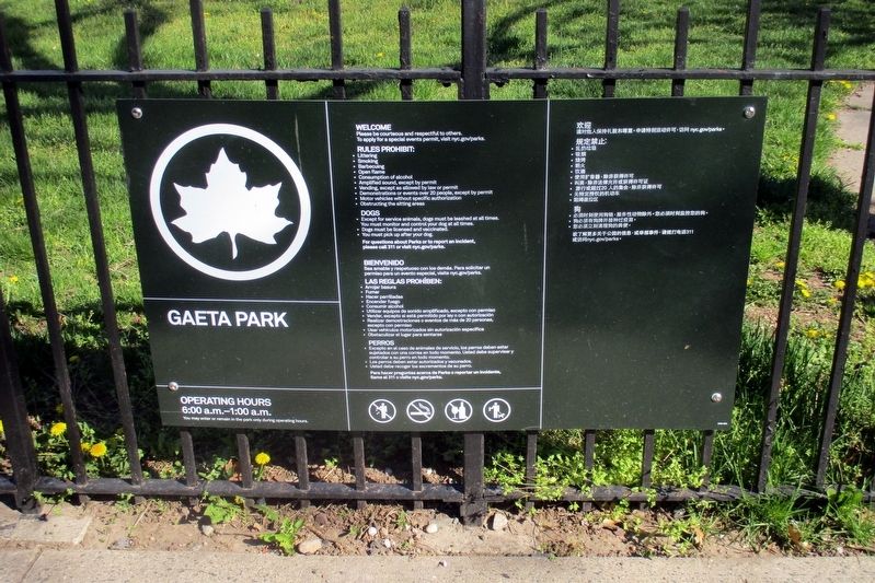 NYC Parks signage image. Click for full size.