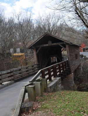 Harrisburg Covered Bridge and Marker image. Click for full size.