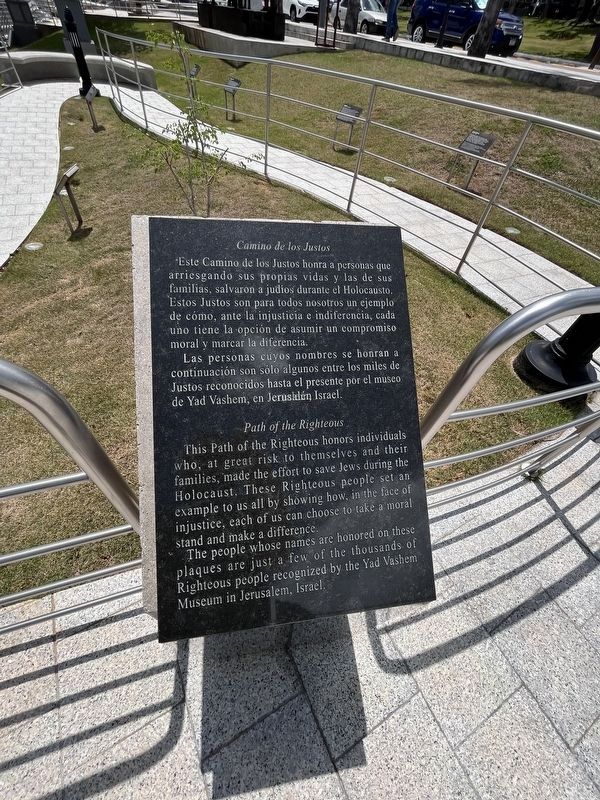 Camino de los Justos / Path of the Righteous Marker. Click for full size. Camino de los Justos / Path of the Righteous Marker image. Click for full size.