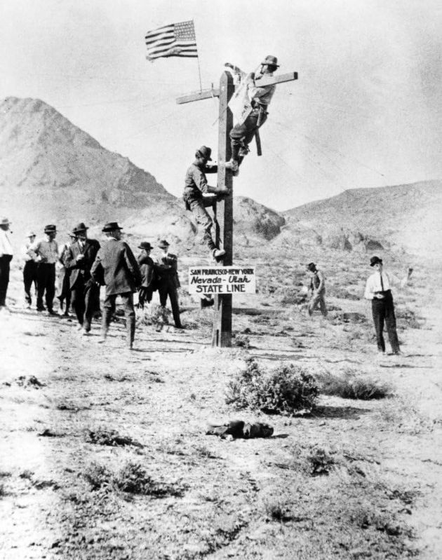 Final Pole Of The Transcontinental Telephone Line. Click for full size. Final Pole Of The Transcontinental Telephone Line image. Click for full size.