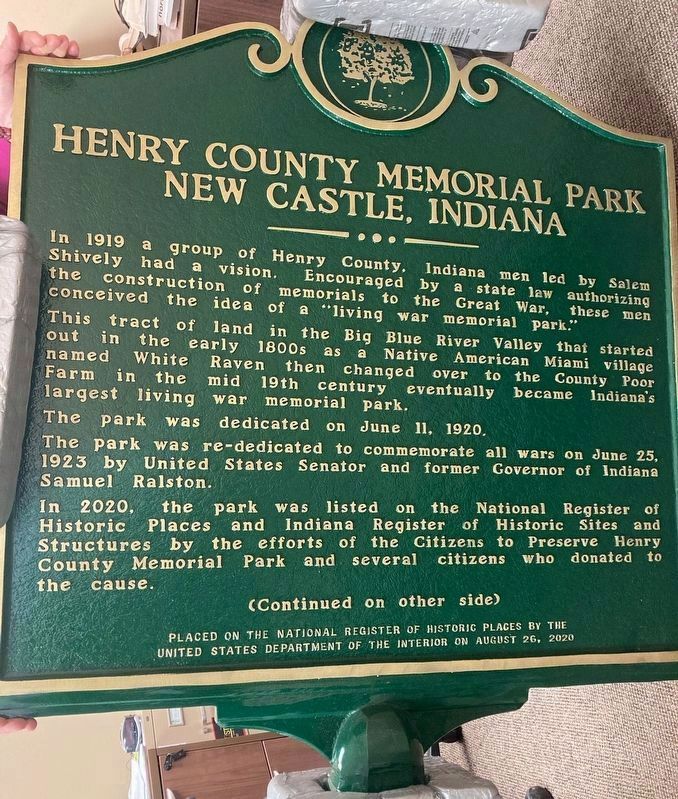 Henry County Memorial Park Marker image. Click for full size.