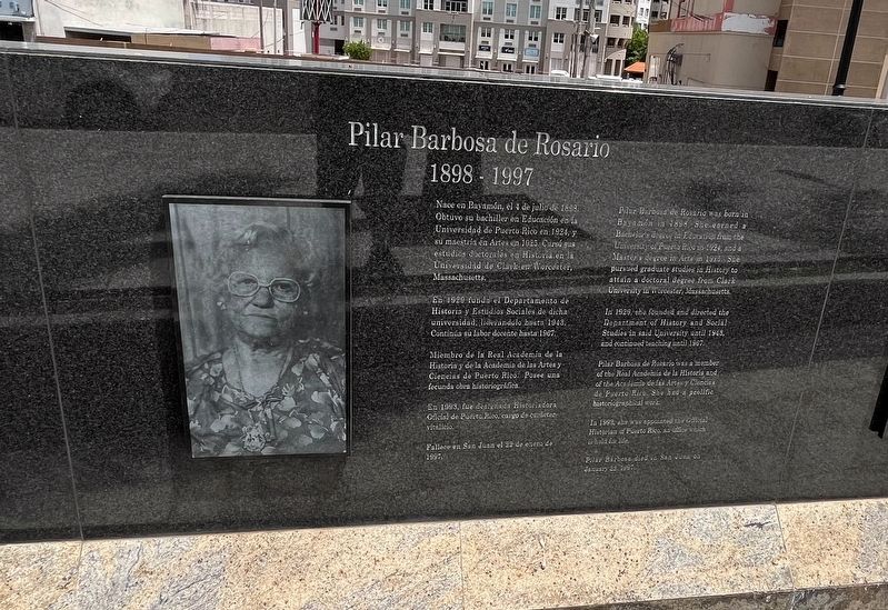 Pilar Barbosa de Rosario section of the marker. Click for full size. Pilar Barbosa de Rosario section of the marker image. Click for full size.