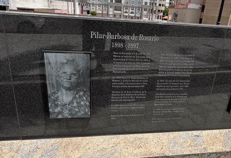 Pilar Barbosa de Rosario section of the marker image. Click for full size.