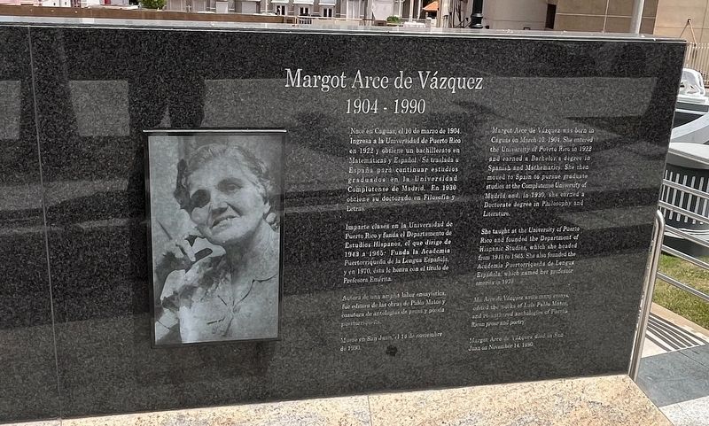 Margot Arce de Vzquez section of the marker image. Click for full size.