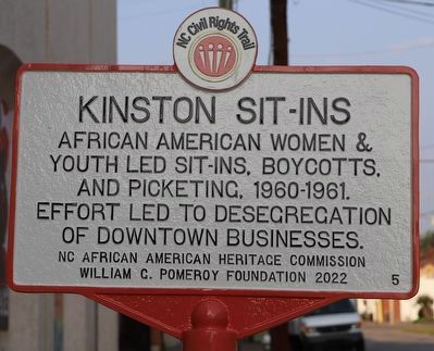 Kinston Sit-Ins Marker image. Click for full size.