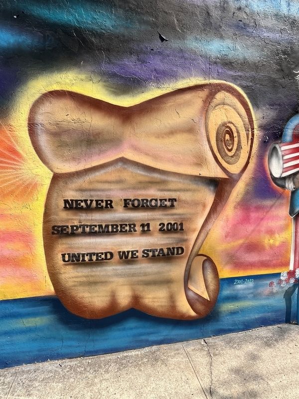 September 11 Memorial Mural Marker image. Click for full size.