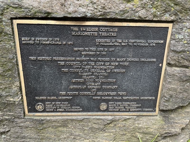 The Swedish Cottage Marionette Theatre Marker image. Click for full size.