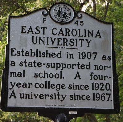 East Carolina University Marker image. Click for full size.