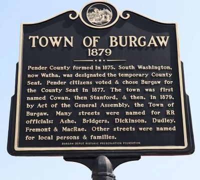 Town of Burgaw Marker image. Click for full size.
