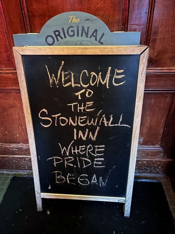 Sign inside the Stonewall Inn image. Click for full size.