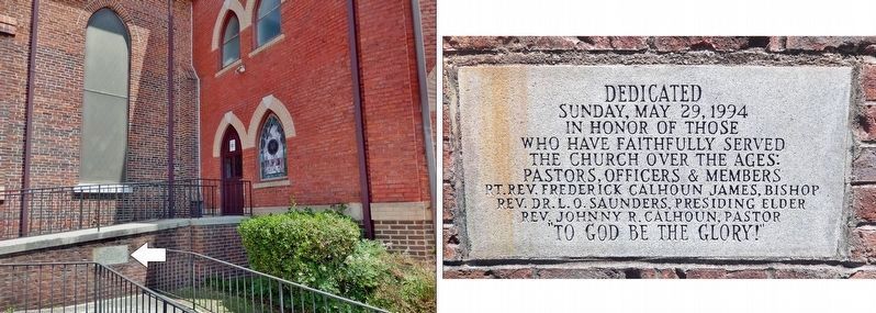May 29, 1994 Dedication<br>(<i>near southeast corner between church and annex</i>). Click for full size. May 29, 1994 Dedication<br>(<i>near southeast corner between church and annex</i>) image. Click for full size.