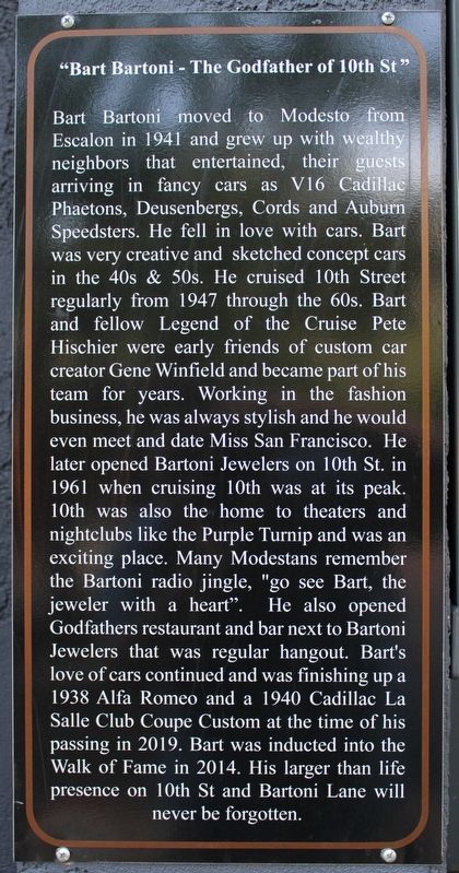 Bart Bartoni - The Godfather of 10th St Marker image. Click for full size.
