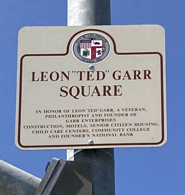 Leon Ted Garr Square Marker. Click for full size. Leon Ted Garr Square Marker image. Click for full size.