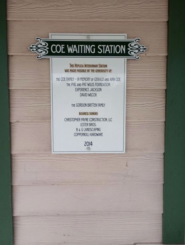 Electric Interurban Railway Replica Dedication image. Click for full size.