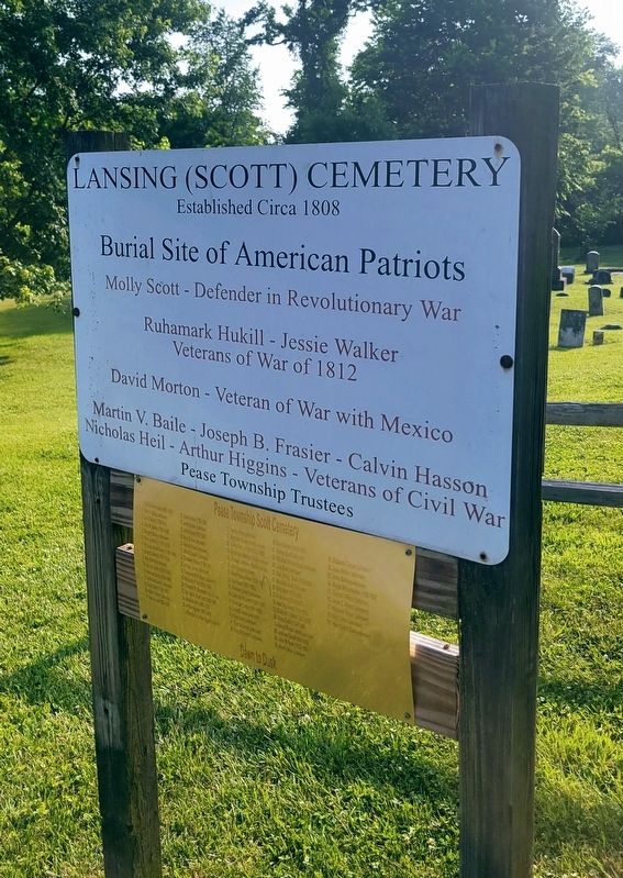 Lansing (Scott) Cemetery Marker. Click for full size. Lansing (Scott) Cemetery Marker image. Click for full size.