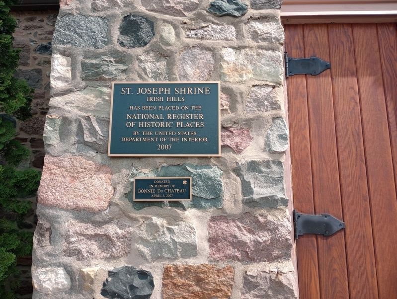 St. Joseph Shrine Irish Hills National Register of Historic Places Marker image. Click for full size.