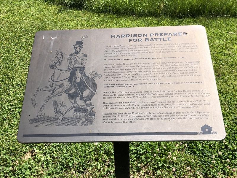 Harrison Prepares for Battle Marker. Click for full size. Harrison Prepares for Battle Marker image. Click for full size.
