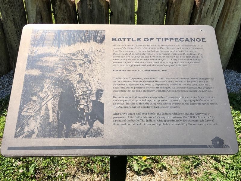 Battle of Tippecanoe Marker image. Click for full size.