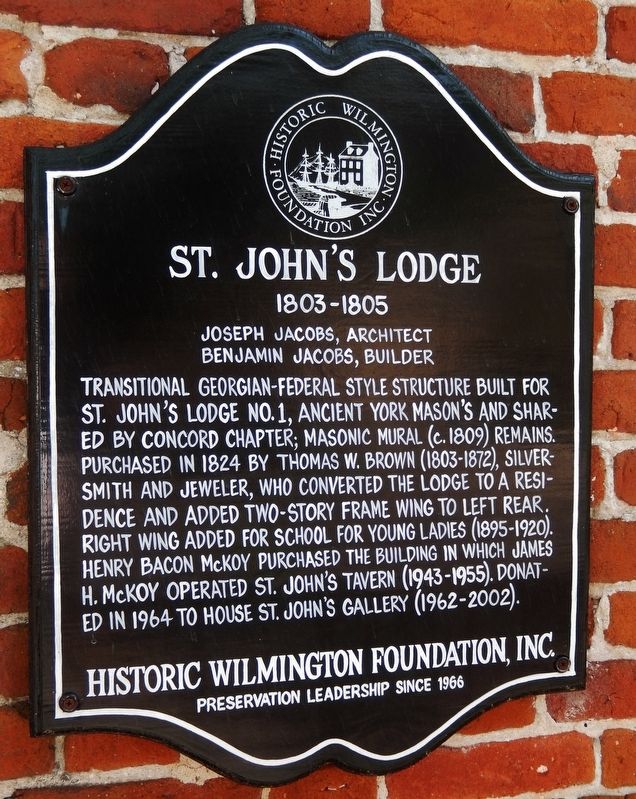 St. John's Lodge Marker image. Click for full size.