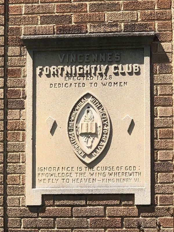 Vincennes Fortnightly Clubhouse Detail. Click for full size. Vincennes Fortnightly Clubhouse Detail image. Click for full size.