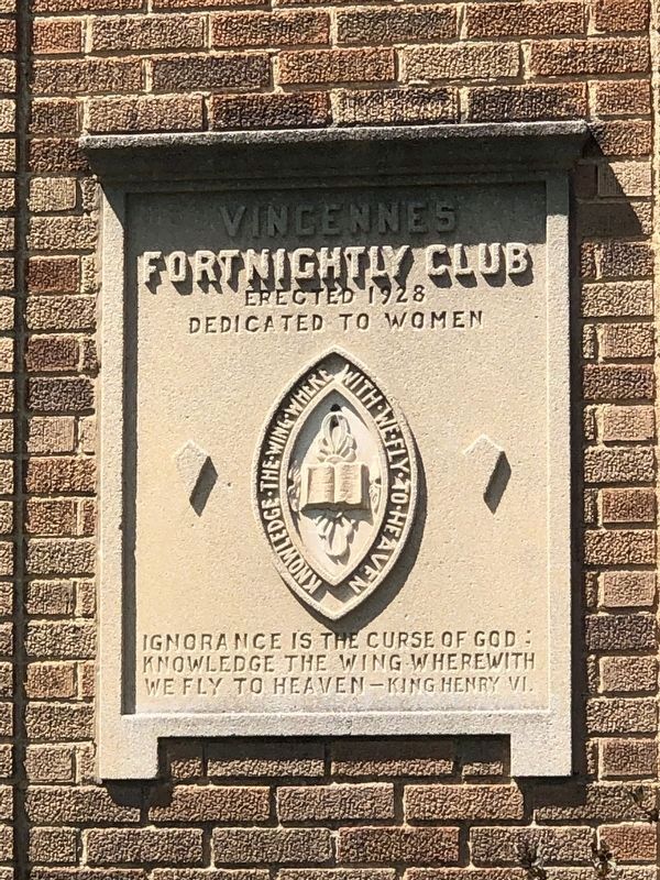 Vincennes Fortnightly Clubhouse Detail image. Click for full size.