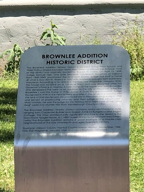 Brownlee Addition Historic District Marker image. Click for full size.